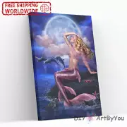 Paint By Numbers Kit Mermaid Abstract Art DIY Acrylic Draw Beginner Adult Framed