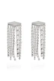 Jimmy Choo Embellished Tassel Earrings One size White