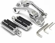 QASULER 32mm 1-1/4 Motorcycle Highway Crash Bar Pegs Short Footpegs Clamps Engine Guard Mounts, for Harley, Softail Touring Dyna Custom Motorcycle Crash Bar Buffer Protector