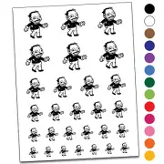 Happy Zombie Shambling Undead Monster Temporary Tattoo Water Resistant Set