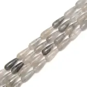 Cloudy Gray Quartz Faceted Teardrop Beads Size 8x20mm 15.5" Strand