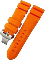 [KAVJU] Rubber Watchband 24mm 26mm Silicone Watch Strap Fit For Panerai Submersible Luminor PAM Green Blue Waterproof Bracel