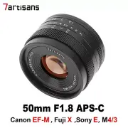 7artisans 50mm F1.8 APS-C Large Aperture Lens For Canon EOS-M Fuji X Sony E M4/3
