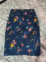 Portmans Navy Floral Midi Skirt