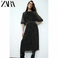 在飛比找Yahoo!奇摩拍賣優惠-ZARA 冬季新款 女裝 花卉刺繡連身裙 087418260