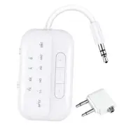 Bluetooth V5.4 Transmitter Receiver, 2-in-1 Airplane Bluetooth Adapter White