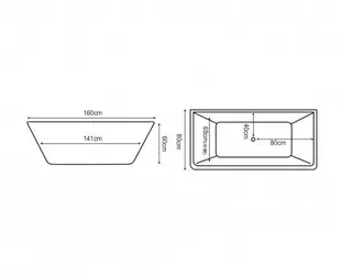 【亞御麗緻衛浴】獨立式壓克力浴缸160x80x76cm