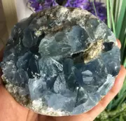 890g BLUE CELESTITE GEODE GEMMY CRYSTALS GRAMS, FROM MADAGASCAR #49