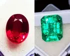 8 to 10 Ct Loose Gemstone Natural Emerald & Ruby Mixed Pair Certified RM170