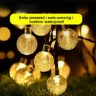 HG Solar Bubble Ball Light String LED Crystal Ball Lantern Outdoor Garden Wall T