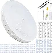 30 Meter White Elastic Band With Holes, 2cm Width Buttonhole Stretch Strip with 160Pcs Two Tpyes of Buttons,Perfect for Adjusting Pants Shorts Jeans Maternity/Children's Wear, Binding Clothes/Bed Sheet