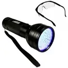 HQRP 51-LED UV 395nm Ultra Violet Blacklight UV Flashlight Torch Light + Glasses