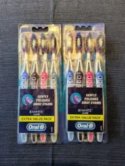 Oral-B 3D White Pro-Flex Toothbrushes, Soft, 8 Count (2 x 4pack) W/ Stain Eraser