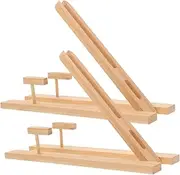 OFFSCH 2pcs Wooden Fan Holder Handheld Stand Elegant Display Base For Home Decoration Smooth Polished Surface Lightweight And Portable Rack