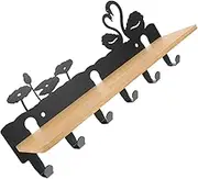 KITANDOVE 1 Set Wall Mounted Key Holder Sturdy Coat Rack with Hooks Space Saving Wall Hanging Shelf for Organizing Keys Accessories and More Elegant