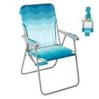 Folding Beach Chair for Adults, #C 1 Pack Cyan White Classic High Back