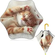 [ODAWA] Kids Umbrellas Cute Kitten Cat Print J Handle Golf Umbrellas