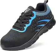 [WYJXFHL] Steel Toe Shoes for Men Women Comfortable Breathable Puncture Proof Safety Shoes for Construction Work
