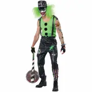 Crazed Clown Psycho Killer Evil Creepy Horror Halloween Adult Mens Costume