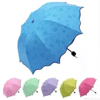 在飛比找蝦皮商城優惠-BANG 遇水開花傘 變色傘 晴雨兩用 荷葉邊設計 遮陽 加