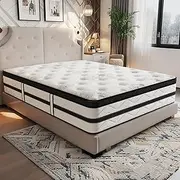 Single Mattress, 35CM Euro Top Single Bed Mattress in a Box, High Density Medium Firm Foam Comfort Mattress, Vacuum Packed Mattresses with Pocket Spring and Full Body Support