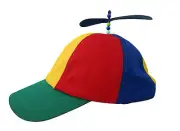 Airplane Propeller Beanie Baseball Clown Costume Hat Ball Cap Multi Colored