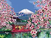 CreArt Canvas Leinwand - Japanische Kirschblüten: Malen nach Zahlen auf Leinwand!