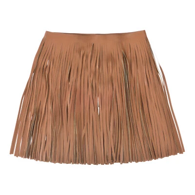 2 Yards 12 Inch Faux PU Leather Fringe Trim Tassel Fringe for Sewing, Brown