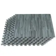 3/8 Inch Thick Printed Foam Tiles Premium Wood Grain Interlocking Floor Mats NEW