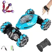 Turbo Drive RC Car, Hand Gesture Stunt Car, Remote Control Twisting Car, 4WD Off-Road Vehicle, Gesture Control, 3 in 1 Twist Car with Light and Sound Effects, Cool Gifts for Boys, Men (1*Blue)