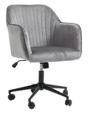 [Casa Decor] Arles Velvet Adjustable Office Chair in Grey