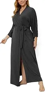 VOGTORY Women's Plus Size Long Bathrobe Soft Kimono Maternity Robes Lightweight Sleepwear