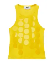 MSGM Chainmail-Effect Sleeveless Tank Top L,M yellow