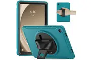 For Samsung Galaxy Tab A9+/A9 Plus Hand Strap Case, 11 inch SM-X210 X215 Rotating Stand Shockproof Case Cover (Cyan Blue)