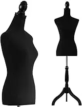 Female Mannequin, Hanging Fashion Torso Display Form Mannequin with Hook, Adjustable Tripod Stand, for Sweaters, T-Shirts, Jackets, Dresses, Blouses, Tops
