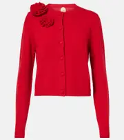 [Jardin des Orangers] Jardin des Orangers Wool and cashmere cardigan AU 18 red