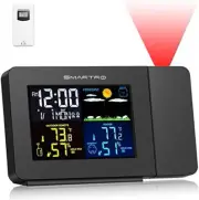 Alarm Clock For Bedroom With Weather Station Wireless Indoor Outdoor Thermometer