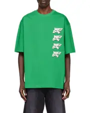 We11done Logo Printed Crewneck T-Shirt S,XS,L,M Green