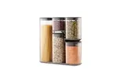 5pc Joseph & Joseph Podium Storage Jar Set Container Organiser w Stand Grey