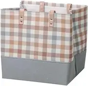 T&T Homewares, Storage Bin, Laundry Hamper, Canvas Fabric Collapsible Organizer Basket for Laundry Hamper, Toy, Kids, Pets,Blankets, Bins, Gift Baskets (Red Plaid)