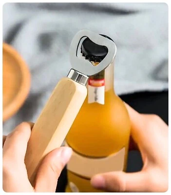 Wooden Handle Beer Soda Bottle Opener