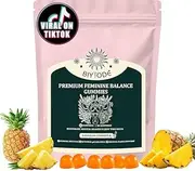 Feminine Balance Gummies-Probiotic Support for Women’s Health, pH Balance&Immune Boost-Vegan& Low Sugar&Gluten-Free - Pineapple - 60 Gummies