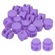 60Pcs 0.6" Dia Cord Locks Double Hole Cord Fastener Purple