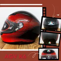 在飛比找Yahoo!奇摩拍賣優惠-武川家族 義大利進口帽 AGV K6系列 RUSH 黑/紅X