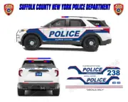 1/24 Scale Suffolk County NY Police 2022 Motormax FD Explorer Waterslide Decals
