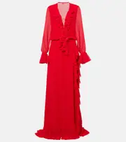 [Bananhot] Bananhot Bellen ruffled maxi dress AU 12 red