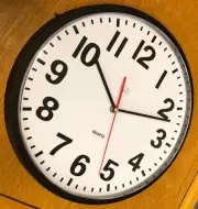 12 inch Clock Quartz Round, Black Case, White Face - Pack of 9