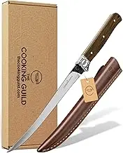 Fillet Knife - 7 Inches - Bushcraft Series - High Carbon Stainless Steel - Boning Knife for Meat & Fish - Deboning Knife Filet Set incl. - Leather Sheath