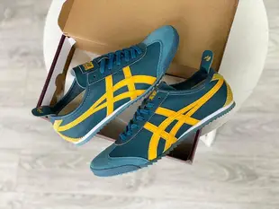 【實拍】日本製 ASICS Onitsuka Tiger 鬼塚虎 MEXICO 66 DELUXE 寶藍黃 羊皮 復古鞋 休閒鞋