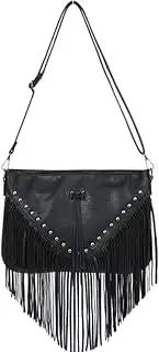 [Generic] Women's bag, soft leather casual rivet tassel bag, single shoulder diagonal cross bag